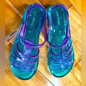 Joe Fresh Purple and Blue Jelly Sandals NWT